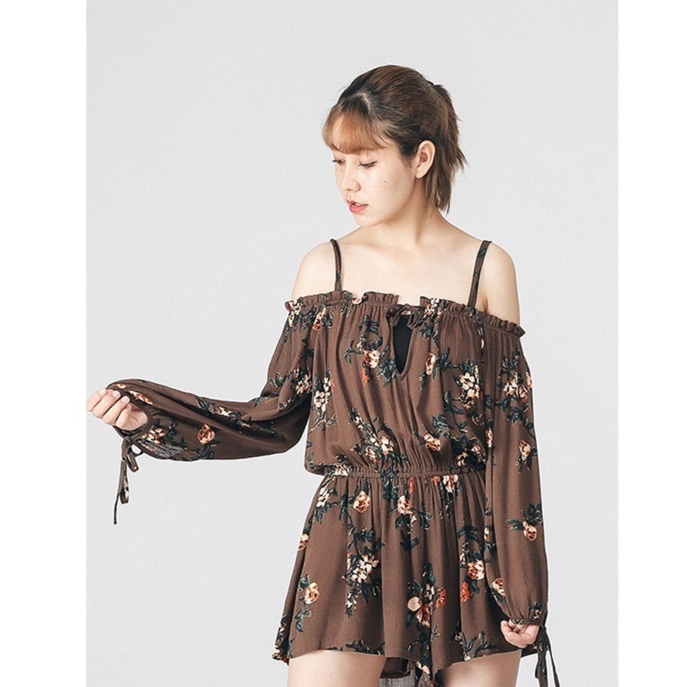 Free People Off The Shoulder Floral Jumpsuit